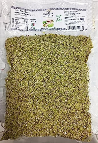 Farina di Pistacchio in sottovuoto 500 gr. - Ideale per cucina e decorazioni - Le Tre Castagne dell'Etna