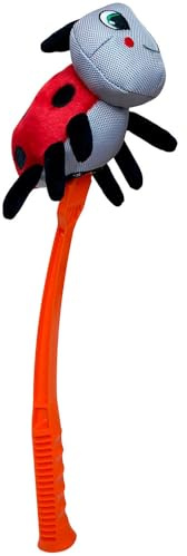 HUNTER Hundespielzeug FUNKI FLINGERZ Marienkäfer, aus robustem Nylon & weichem Plüsch, kompatibel mit Schleuderstab, für Apportierspaß, waschbar bei 30 °C, Größe: 17 cm