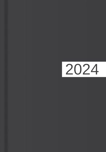 Tagesplaner 2024 DIN A5, Planer, Kalender und Tagebuch, 1 Tag - 1 Seite: Tageskalender 24 für 366 Tage, Platz für Termine, Todos, usw., für Freizeit und Business (schwarz)
