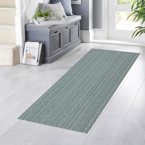 YANHONG Handwebteppich Läufer Teppich 110 x 470 cm rutschfest, robust & pflegeleicht Teppichläufer für Wohnzimmer, mit Anti-Rutsch Unterseite für Esszimmer, Küche, läufer Flur, Blau A