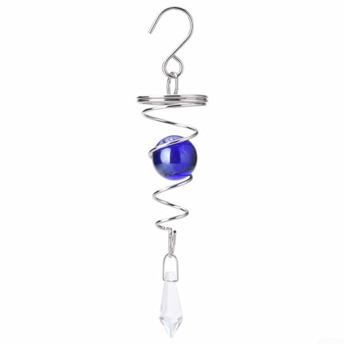 Atemberaubende Spiral-Windspiele, Kristallkugel-Windspiele für Outdoor-Gartendekoration (blau)