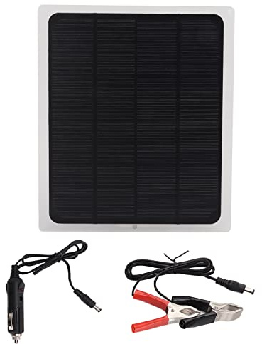 POENVFPO 12V 10W Solar Panels, Waterproof Solar Panels with Car Charging Connector and Battery Clamp Line, Alternative Chargers for Cars, Trucks, Caravans, Boats