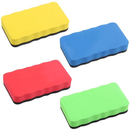 UENXRXE 4 Stück Whiteboard Zubehör,Whiteboard Schwamm,Trockener Radiergummi Mit Dickem Filzpad Mikrofaser Whiteboard Reiniger Für Folienstift Memoboard Magnettafel Schreibtafel