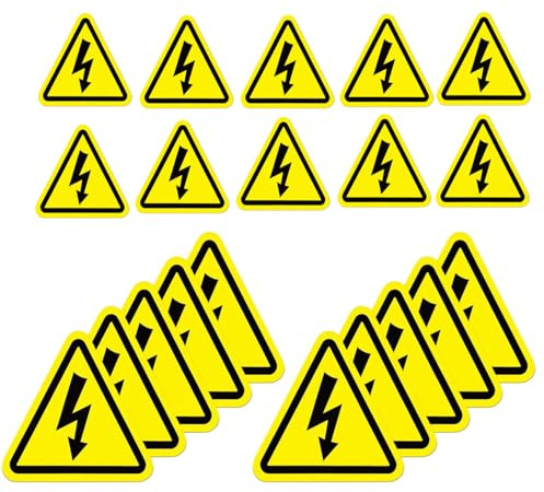 BOBOZHONG 20 Stück 5cm/10cm Aufkleber Elektro Warnschild Elektrische Spannung Achtung Stark Haftende Sicherheitswarnschilder, Dreieck Schild Folie Selbstklebend