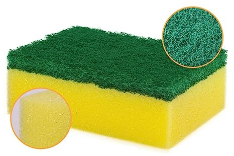 minkissy 20pcs Kitchen Cleaning Sponge Non-Scratch Scouring Pads for Dishes Yellow Green Dishwashing Scrub Sponges Heavy Duty Kitchen Essentials