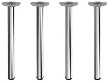 Stolmet Round Table Legs Made from Stainless Steel - Adjustable Height, Extendable by 2.5 cm – 710mm, 820mm, 1100mm (28, 32, 43) – 60mm Diameter (Chrome, 820mm (32 Inches) x4)