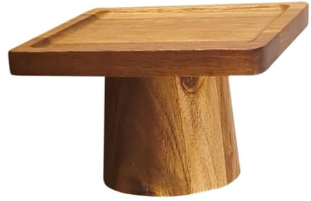 Alipis Wooden Tray for Cake Serving Snack Holder Natural Finish for Party Buffets and Casual Dining