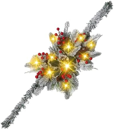 Guirlande de Noël décorative pour boîte aux lettres - Guirlande de Noël artificielle - Guirlande lumineuse de Noël - Décoration de jardin