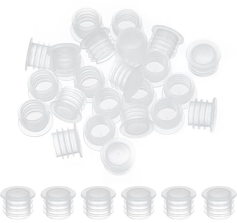 PATIKIL Bouchons Salières et Poivrières 12mm/0,47, 50pcs Bouchon de Rechange en Plastique Transparent Réutilisable pour Pots de Fleurs Bouteilles à Condiments Eau Tuyaux, Blanc