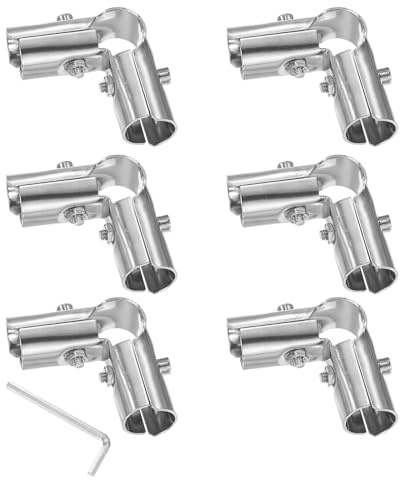 M METERXITY 6-Pack Structural Pipe Connector, 90 Degree 3 Way Pipe Clamp Stainless Steel Pipe Connector for OD 1 or 25MM Pipe, Conduit Connectors
