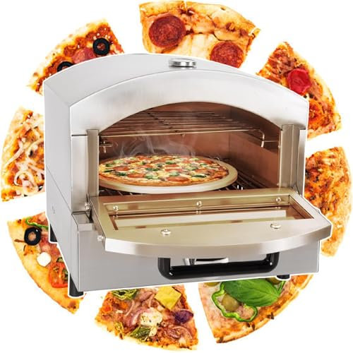 12 Forno Per Pizza Elettrico/A Gas Propano Per Esterni, Apparecchio Portatile Per Tutte Le Cucine Da Esterno, Con Rilevatore Di Temperatura E Vetro Visivo,Gas