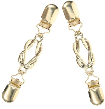 VALICLUD 2Pcs Attraktive Strickjacke Clips Praktische Schicke Kleiderbefestigungen Anti-Schlupf-Pullover-Clips Für Schals/Schals/Kleider (Golden)