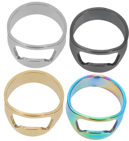Ipetboom 4piezas Destapador De Botellas Creativo Acero Inoxidable Accesorio De Moda Para Hombres