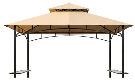 Garden Winds Passgenaue Ersatzüberdachung, kompatibel mit Aldi Gardenline Belavi Grillpavillon, klassisches Sandbeige, 350 – obere Ebene 86,4 x 53,3 cm, untere Ebene 243,8 x 152,4 cm