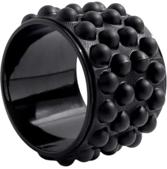 Yoga-Kreisrad Schaumstoff-Yoga-Massagerolle, Rückenstrecker-Massagegerät zur Linderung von Rückenschmerzen, Fitnessstudio, Heimfitnessgeräte(All black)