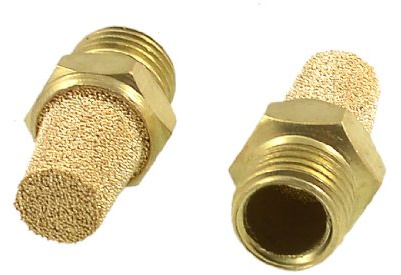 sourcing map 2 x 1/4 cm PT de silenciador neumático sinterizados