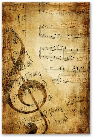 Postereck - 0128 - Vintage Notenblatt, Notenschlüssel Musik Noten - Wandposter Fotoposter Bilder Wandbild Wandbilder - Poster - 3:2-30,0 cm x 20,0 cm