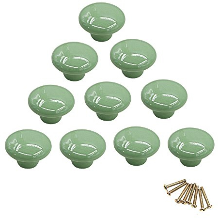 NUODWELL Lot de 10 boutons de placard ronds colorés en céramique à trou unique pour tiroir, placard, commode, porte