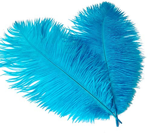 Sowder 10 Straußenfedern, 35–40 cm, für Hochzeitstischdekoration, Heimdekoration, türkis