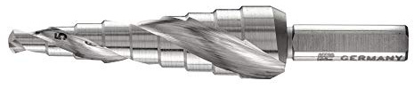 PFERD TOOLS HSS Stufenbohrer | 9 Stufen Ø 4-12 mm, 3-Flächenschaft-ø 6 mm | 25201036 – zum gratfreien Bohren