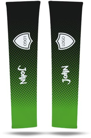 DEREGALOOS Manguitos Deportivos Personalizados con Nombre o Logo. Par de Mangas Transpirables con Estampado. Protección Solar y Estilo para Running, Ciclismo