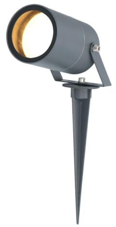 HOFTRONIC - Spikey LED Strahler mit Erdspieß 4 Watt 4000K Anthrazit IP64 Wasserdicht Außenlampe für die Beleuchtung von Garten, Terrasse, Pflanzen, Wegen, Teich Außen-Strahler Gartenstrahler