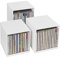 cubix CD-Box white, CD-Aufbewahrungs-Boxen aus Holz, 3 CD-Boxen für bis zu 40 CDs. Dekoratives, ansprechendes Design. CD-Aufbewahrung mit Stil.