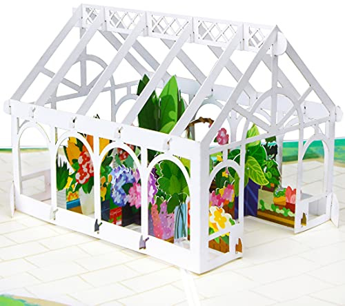 Ribbli Greenhouse 3D-Grußkarte zum Geburtstag, Muttertag, Jahrestag, Valentinstag, alle Anlässe, Karte für sie, Mutter, Frau, Schwester, Oma, mit Umschlag