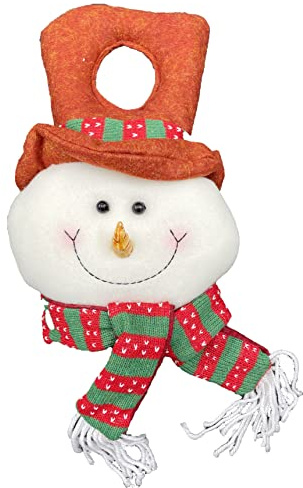 Carnavalife Decoración de Navidad con Papa Noel, Muñeco de Nieve y Oso para Puerta, Percha de Puerta de Navidad en Diseños Navideños, Adorno de Perilla de Puerta de Santa Claus (Nieve)