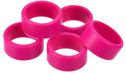 sourcing map Silicone Rubber Bands Rings Non-slip 1 Rose Red for Wrapping Paper, Cord Wraps, Bundle 5pcs