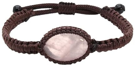 RWGSNB Armkette Herren, Natürlicher Edelstein, Elegantes Rosenquarz Freundschaftsarmband Mit Verstellbarem, Geflochtenem Seil, Chakra Armbänder, Glücks Yoga Charme, Schmuck Für Frauen Und Männer
