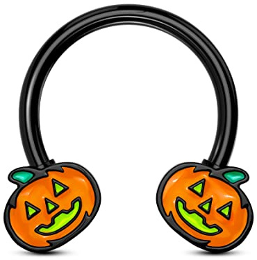 CM Crareesi Mania Anelli per setto di zucca Piercing per setto setto 16g gioielli per setto setto setto 316L acciaio chirurgico setto nasale anelli neri Daith Rook Helix cartilagine piercing gioielli