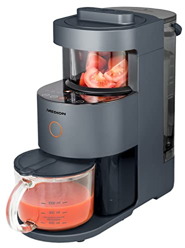 MEDION Suppenkocher mit Mixer (Suppenbereiter, Mixen und Kochen, perfekt für Suppen, Babynahrung, Smoothies, Milchshake, Mandelmilch, 1.200 Watt, 9 Programme, Selbstreinigungsfunktion, MD19725)