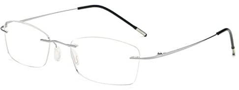 KOOSUFA Titan Randlose Lesebrille Blaulichtfilter Herren Damen Ultra Leicht Rahmenlose Lesebrillen Lesehilfe Arbeitsplatzbrille Anti Müdigkeit Brille mit Stärke 0.0 1.0 1.5 2.0 2.5 3.0 3.5 4.0