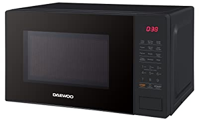 Daewoo MMF0G20T3B001 - Forno a microonde con griglia (700 W, 1100 W, camera di cottura 20 l, 5 livelli di potenza, 8 opzioni di menu auto, timer, sicurezza per bambini), colore: Nero