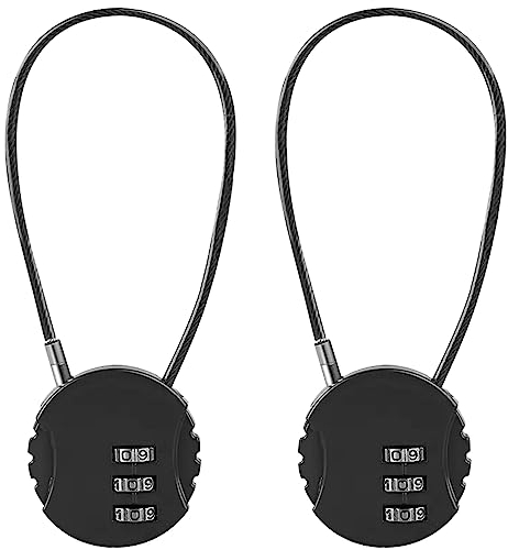 Lizbin Lot de 2 cadenas à combinaison étanche à 3 chiffres pour extérieur, casier, salle de sport