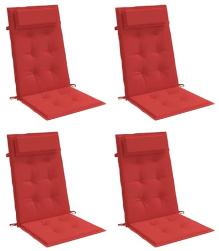 vidaXL Hochlehner-Auflagen 4 STK. Rot Oxford-Gewebe