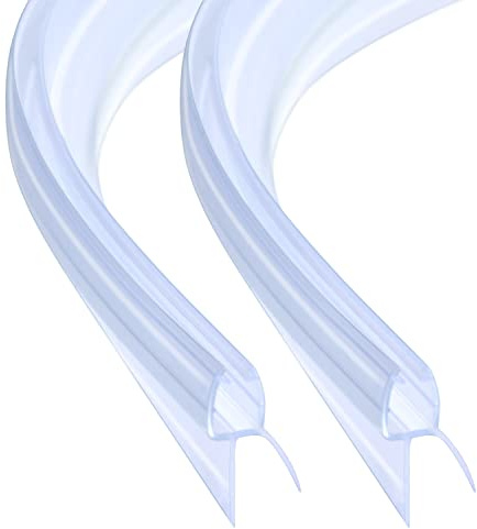 ITTISO Vorgebogener Dichtungsstreifen für Duschwände, 2 x 80 cm, für 5 x 6 mm Glasstärke | Gebogene Duschtürdichtungsleiste deckt bis zu 12 mm Spalt ab, Ersatz-Duschkabine, Quadrant