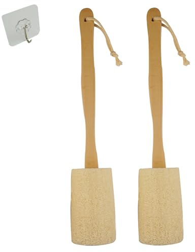 Back Loofah Scrub Loofah Sponge Long Handle Loofah Shower Bath Brush On a Stick Body Scrub Brush Scrubber Loofah Exfoliating Body Eco-Friendly Sponge