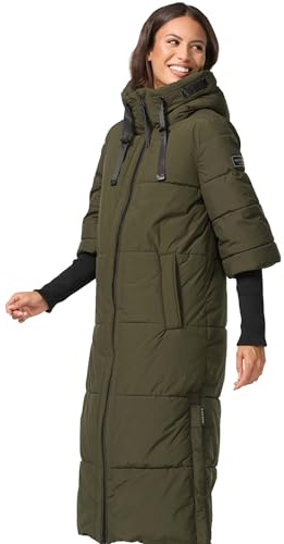 Navahoo Damen Stepp Winter Jacke gesteppte Winterjacke lang warm Kapuze B988