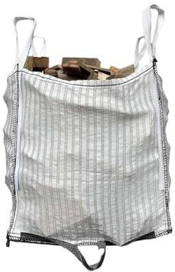 10x Ventilated Firewood Bag | 90x90x90cm | Vented Bulk bag Firewood for max 1,0 tonne | Wood not included | Vented Log Bag made from Ventilated Polypropylene Fabric