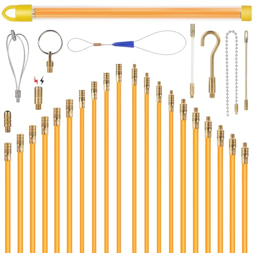 EFUTURETIME 10 x Guia Pasacables Profesional 1m (Ø 4mm x 4, Ø 6mm x 6) Aguja Flexible de Fibra de Vidrio, Guia Cable Puller con 9 Accesorios
