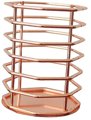 Amosfun 1stück Eisen Wrought Stifthalter Roségold Achtkantiger Kosmetikpinsel-organizer Für Schreibtisch Hochwertige Polierte Aufbewahrungsbox Für Büroutensilien Und Makeup-zubehör