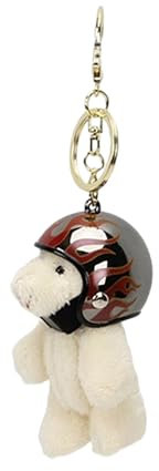 RKJRTK Motorrad Bär Schlüsselanhänger Plüsch Schlüsselanhänger Cartoon Lokomotive Tier Anhänger für Taschen und Telefone Schlüsselanhänger, BK, 9cm