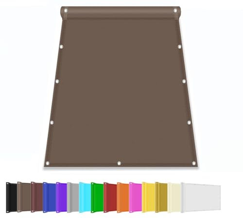 Kebinmaoyi Balcony Privacy Screen PVC UV-Anti Waterproof Multiple Colors for Garden Backyard Deck Patio Fence Porch Brown,0.5x2.5m(1.6ft x8.2ft)