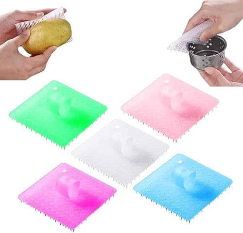 5 PCS Vegetable Cleaning Brushes, Upgrade Flexible Vegetable Brush Scrubber for Food, Multi-Usages Fruit and Veggie Scrubber Potato Mushroom Carrots Cleaner Scrubber Brush Kitchen Gadgets
