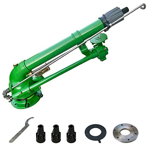 XNZJHPP Farm Irrigation Sprinkler,2 Impulse Impact Sprinkler,Large-Area Watering Spray,w/Replacement Nozzle Set,for Lawn