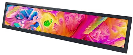 VSDISPLAY Monitor LCD portatile allungato Bar, 19 pollici 1920x360 IPS | ingresso video H/D USB, supporto Video Autoplay，Display a lunga striscia