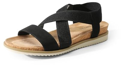 DREAM PAIRS Women's Comfortable Low Wedge Sandals | Memory foam cushioned midsole, breathable soft footbed, 1.38 comfortable wedge heel, stretchy upper