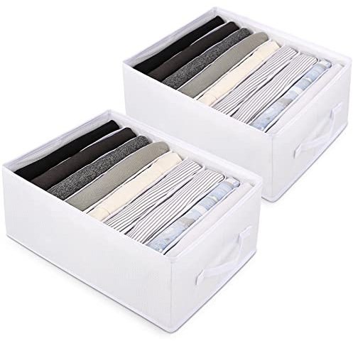 sprecenk Organizador Armario Ropa, 9 Rejillas Cajas Organizadoras Armarios, 2 Piezas Plegable Separador Cajones Organizador Para Camisetas, Pantalones Cortos, Faldas, Blancanieves